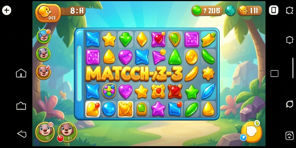 Screenshot gameplay 8II yang menampilkan keseruan permainan Match-3.