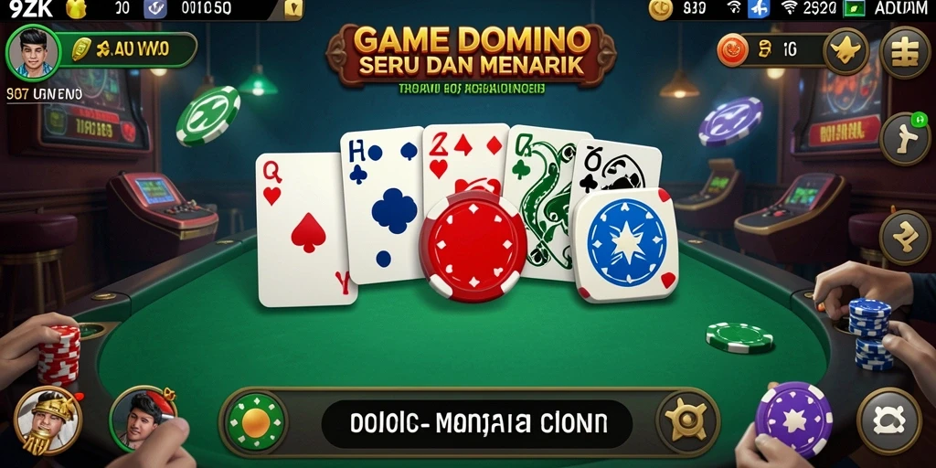 Screenshot utama 9ZK menampilkan momen seru permainan Domino.