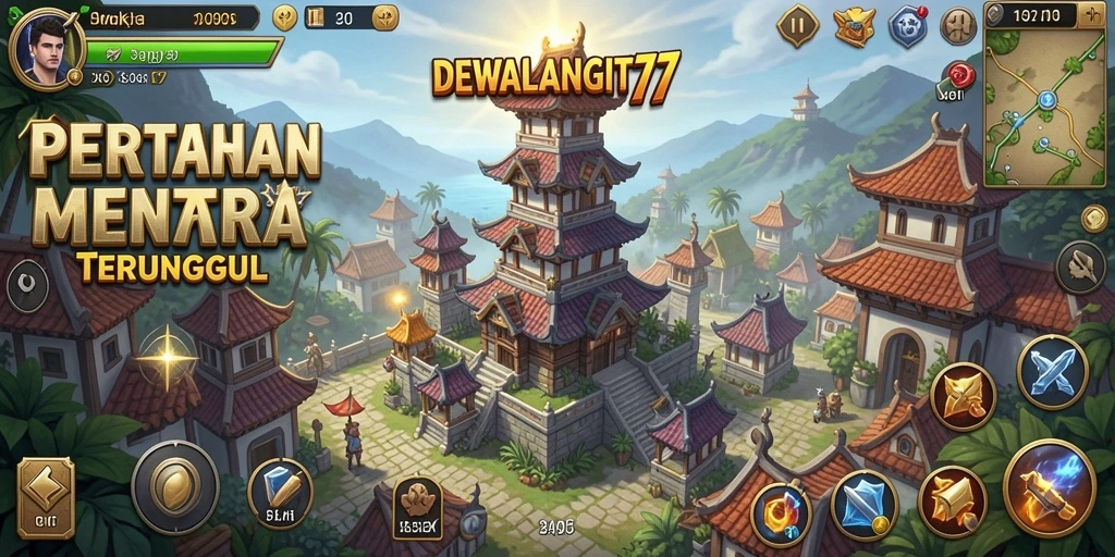 Screenshot menampilkan aksi gameplay menara di DEWALANGIT77.