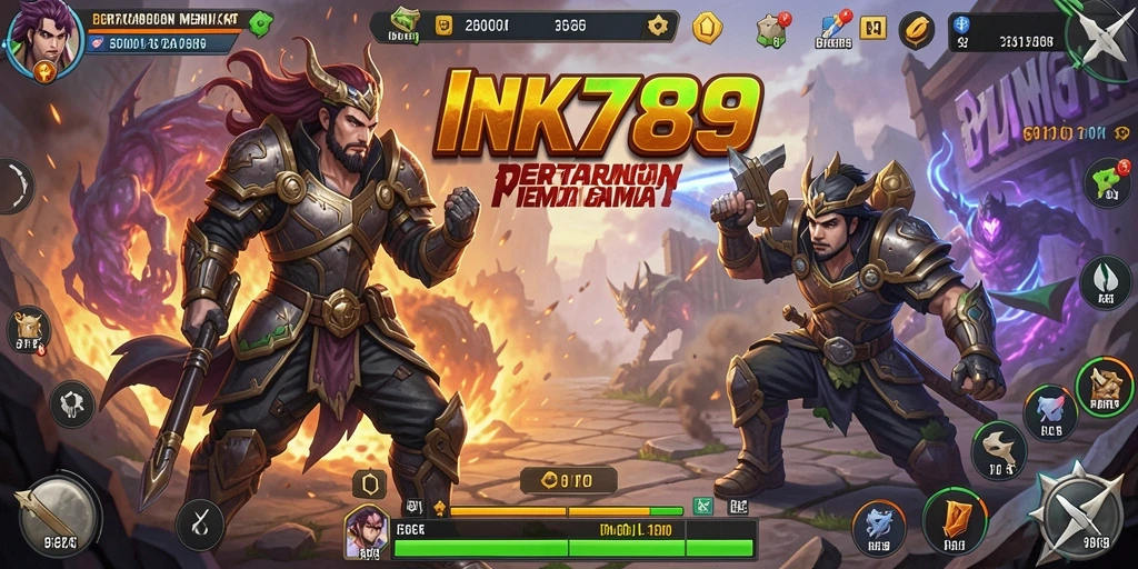 Tampilan gameplay INK789 dengan pertarungan yang intens dan mendebarkan.