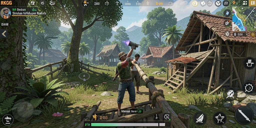 Tangkapan layar menunjukkan gameplay simulasi kehidupan yang mendalam dan interaktif.