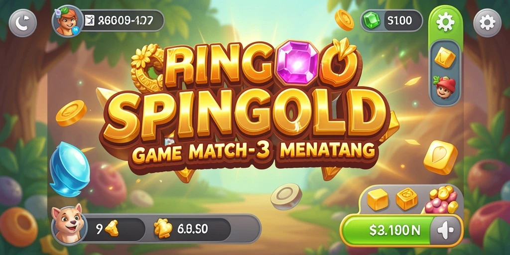 Tampilan gameplay SPINGOLD yang menarik dan penuh warna.
