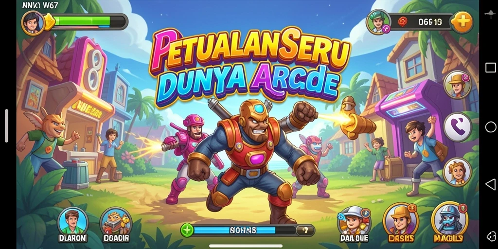 Tampilan gameplay seru dan interaktif W67 yang memukau.