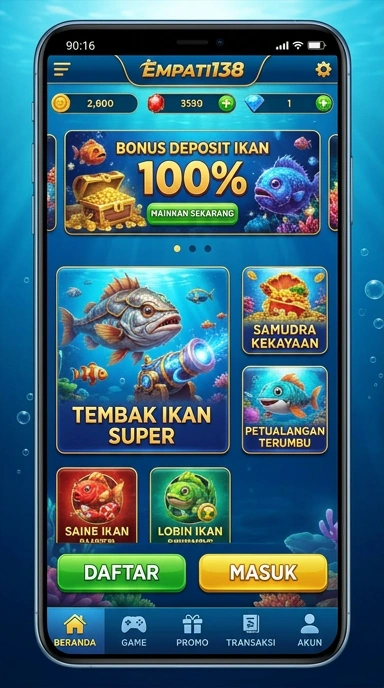 Tampilan antarmuka aplikasi empati138 yang bersih dan modern.